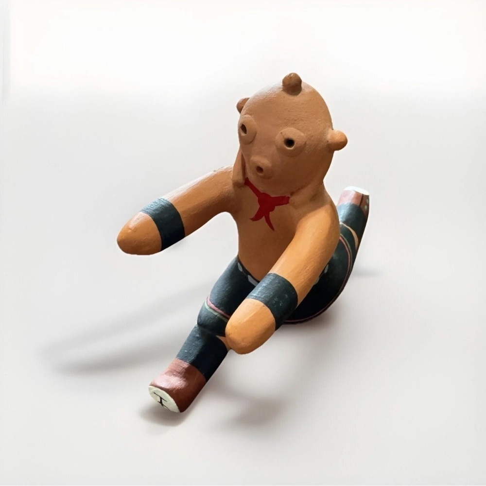 Rare Vintage Hopi Mud head Tumbling Doll Figurine By Tony Dallas Signed